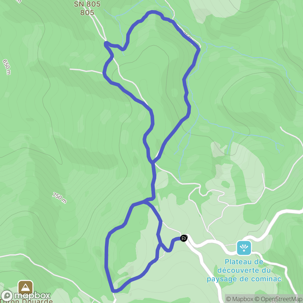 Ercé : carte du parcours de randonnée - France