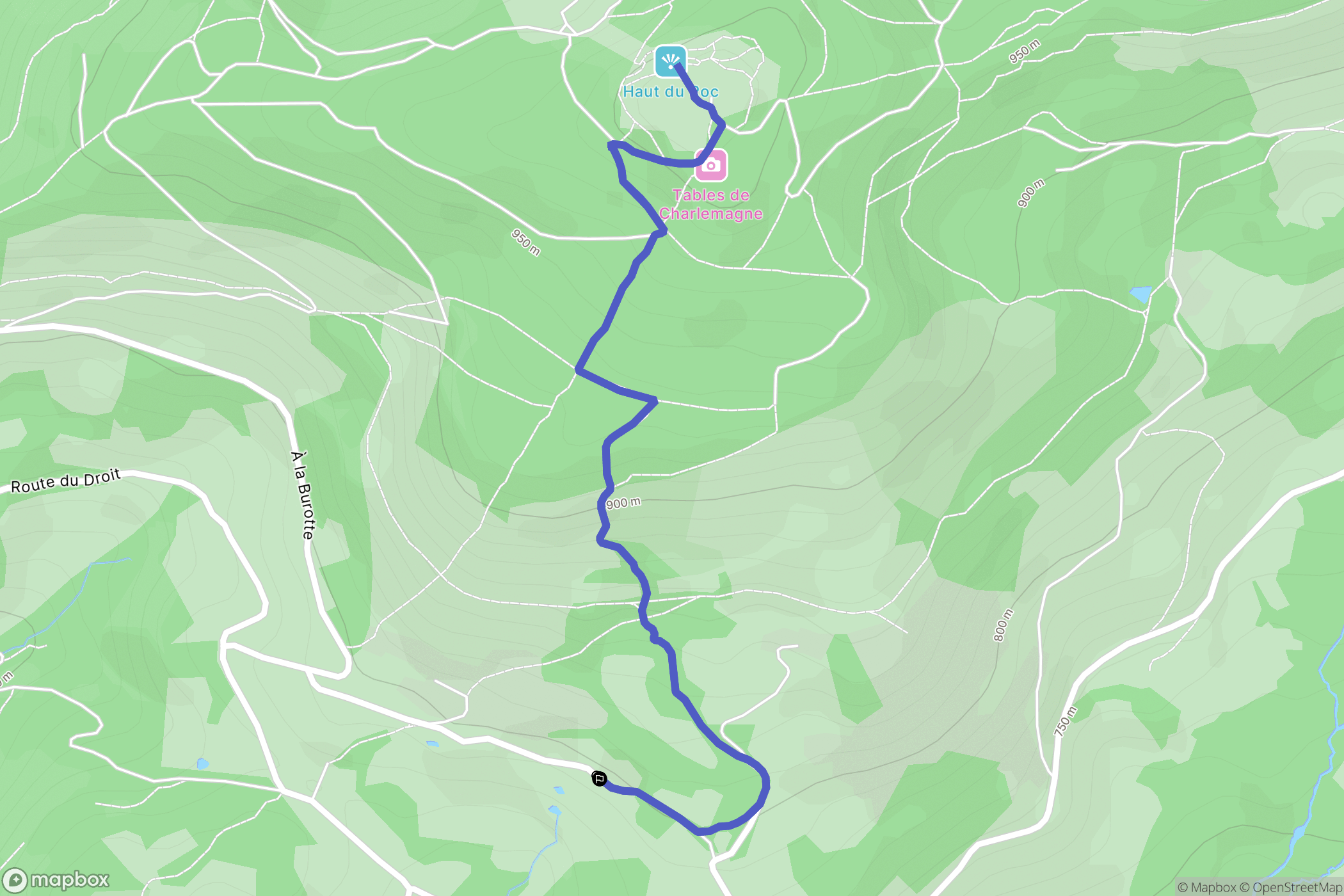 Saulxures-sur-Moselotte : carte du parcours de randonnée - France