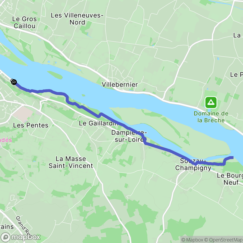 Saumur : carte du parcours de randonnée - France