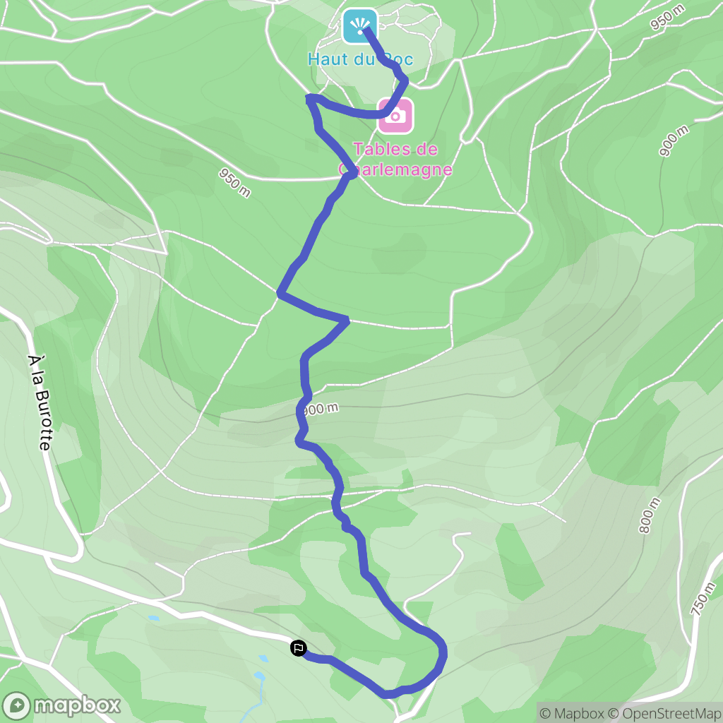 Saulxures-sur-Moselotte : carte du parcours de randonnée - France