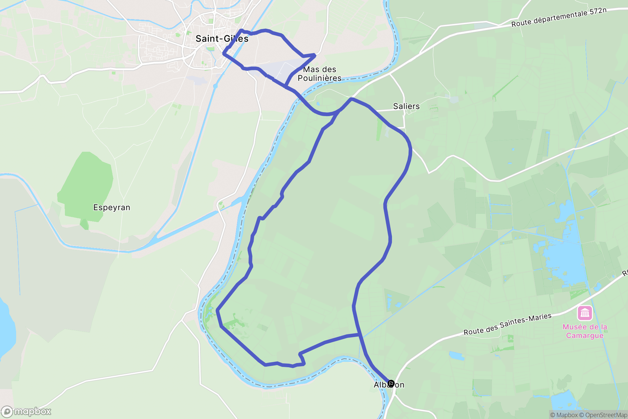 Arles : carte du parcours de randonnée - France