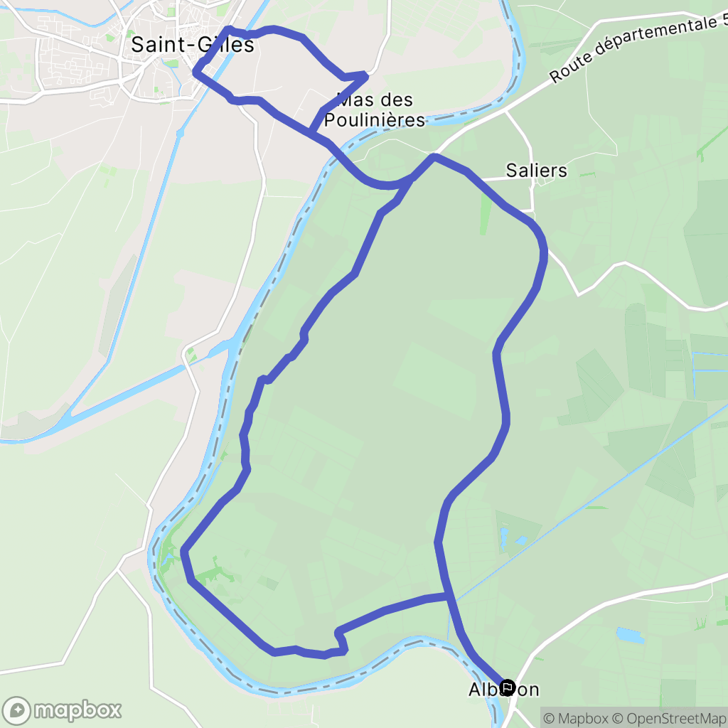 Arles : carte du parcours de randonnée - France