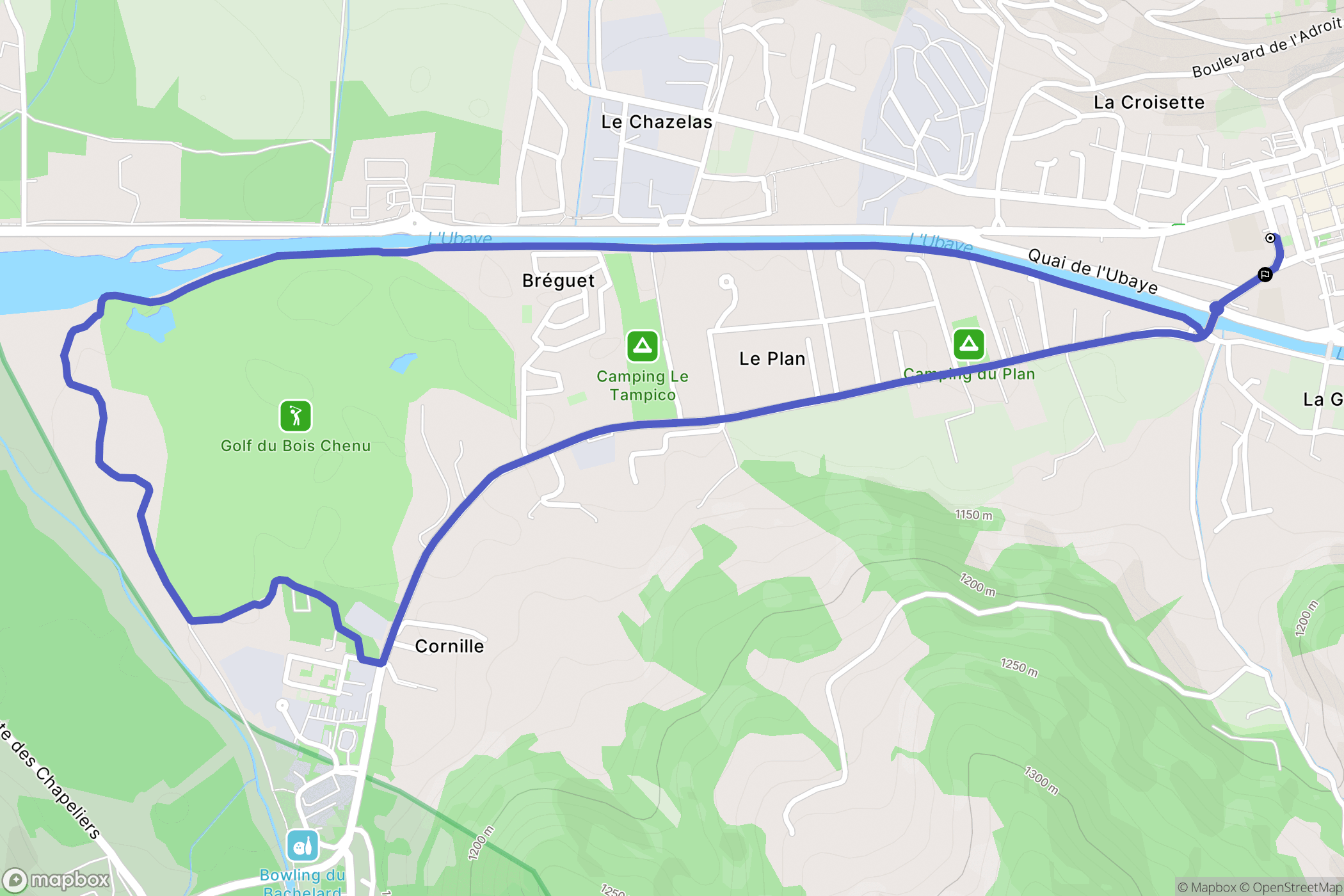 Barcelonnette : carte du parcours de randonnée - France