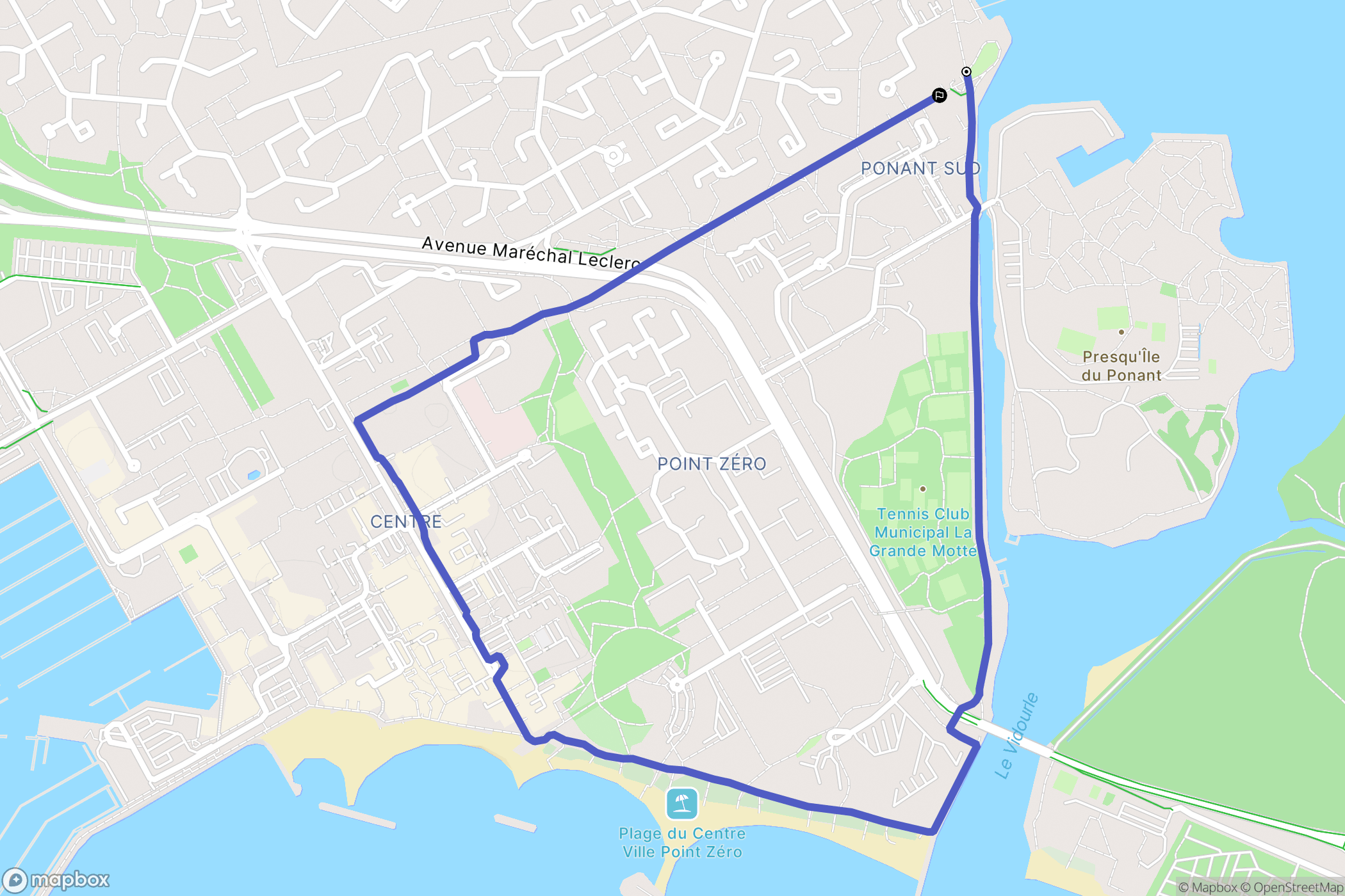 La Grande-Motte : carte du parcours de randonnée - France