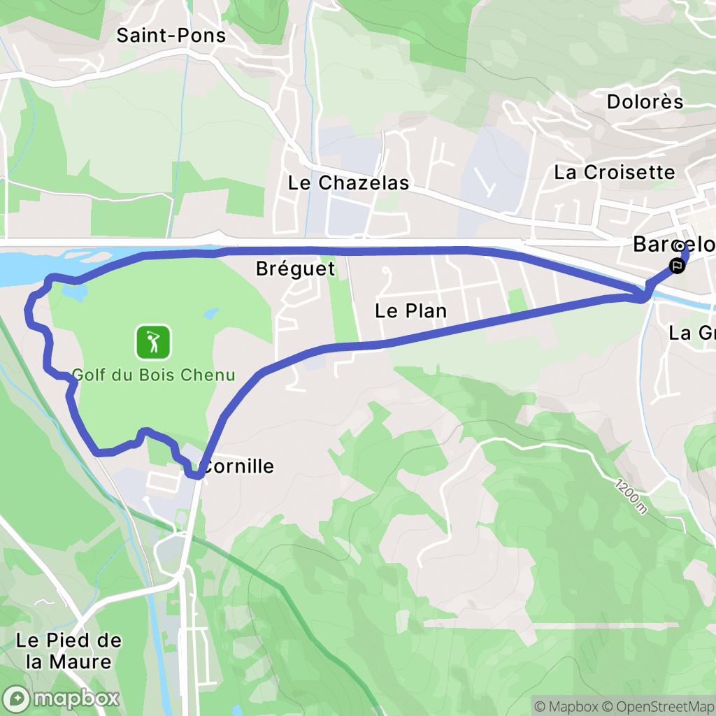 Barcelonnette : carte du parcours de randonnée - France