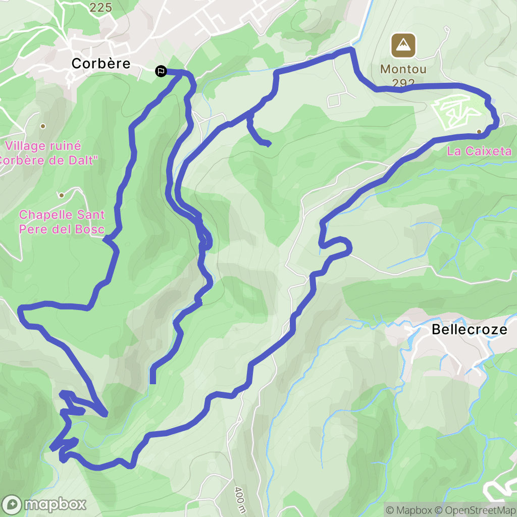Corbère : carte du parcours de randonnée - France