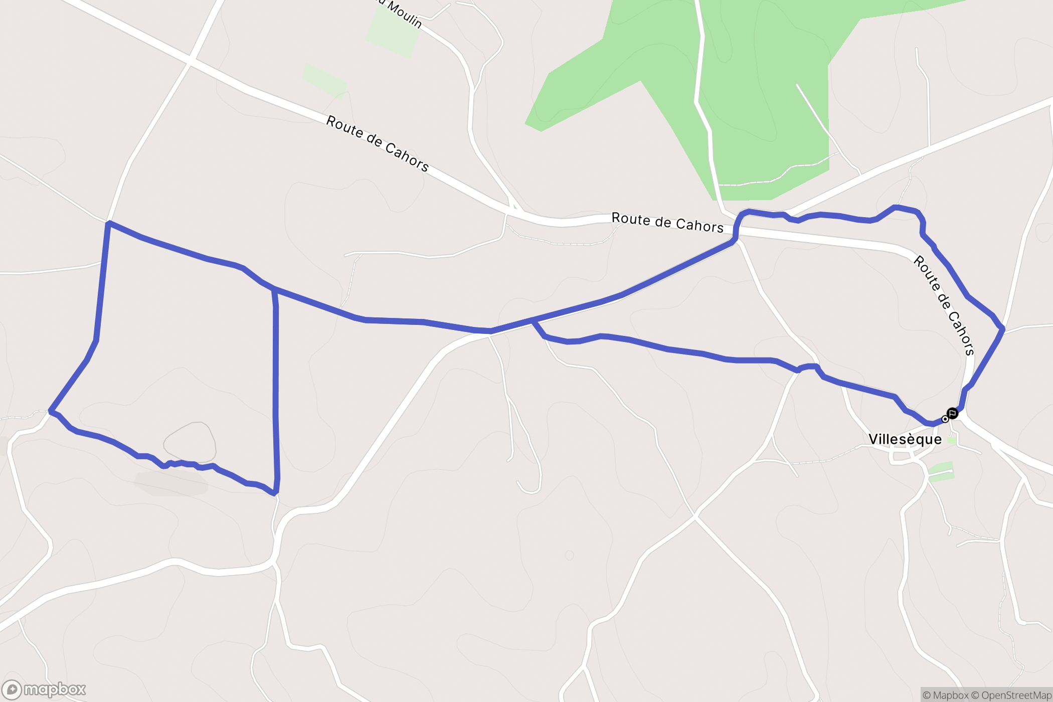 Villesèque : carte du parcours de randonnée - France