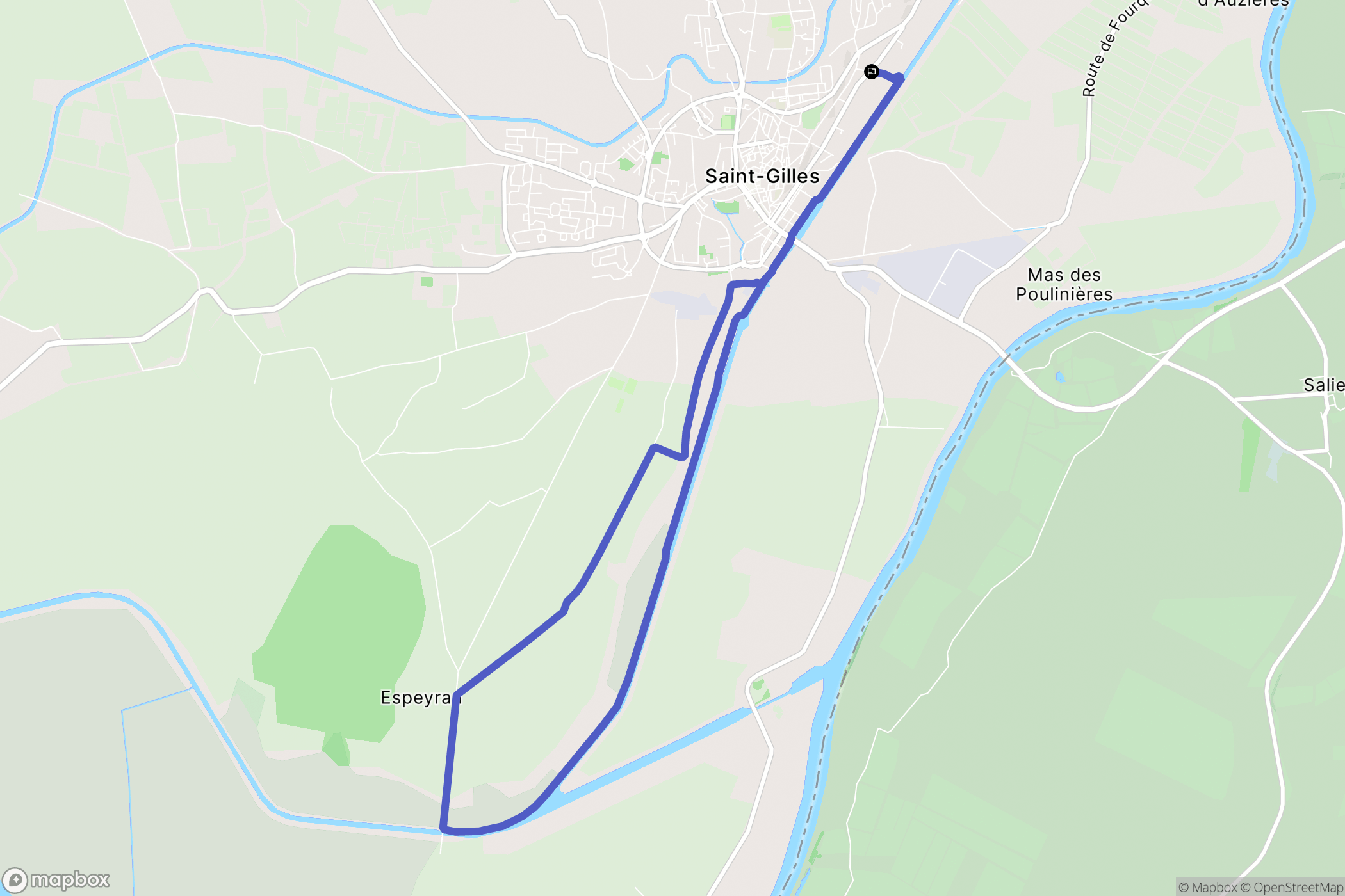 Saint-Gilles : carte du parcours de randonnée - France