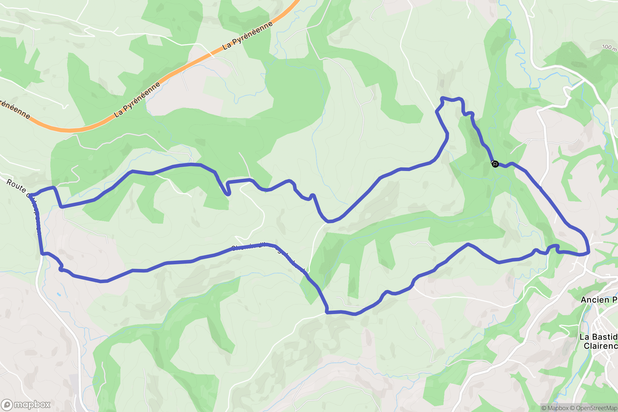 Urt : carte du parcours de randonnée - France
