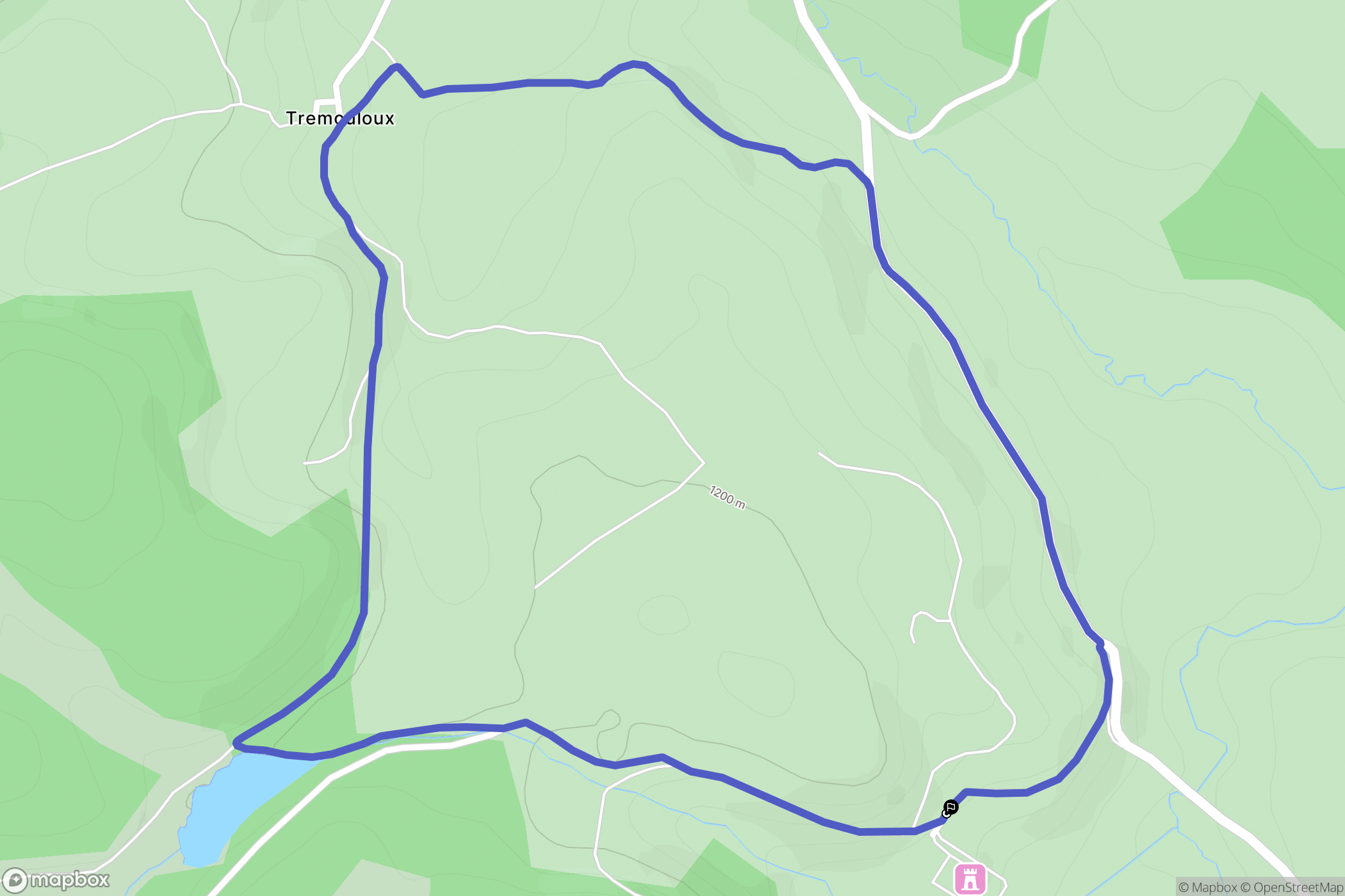 Prinsuéjols-Malbouzon : carte du parcours de randonnée - France