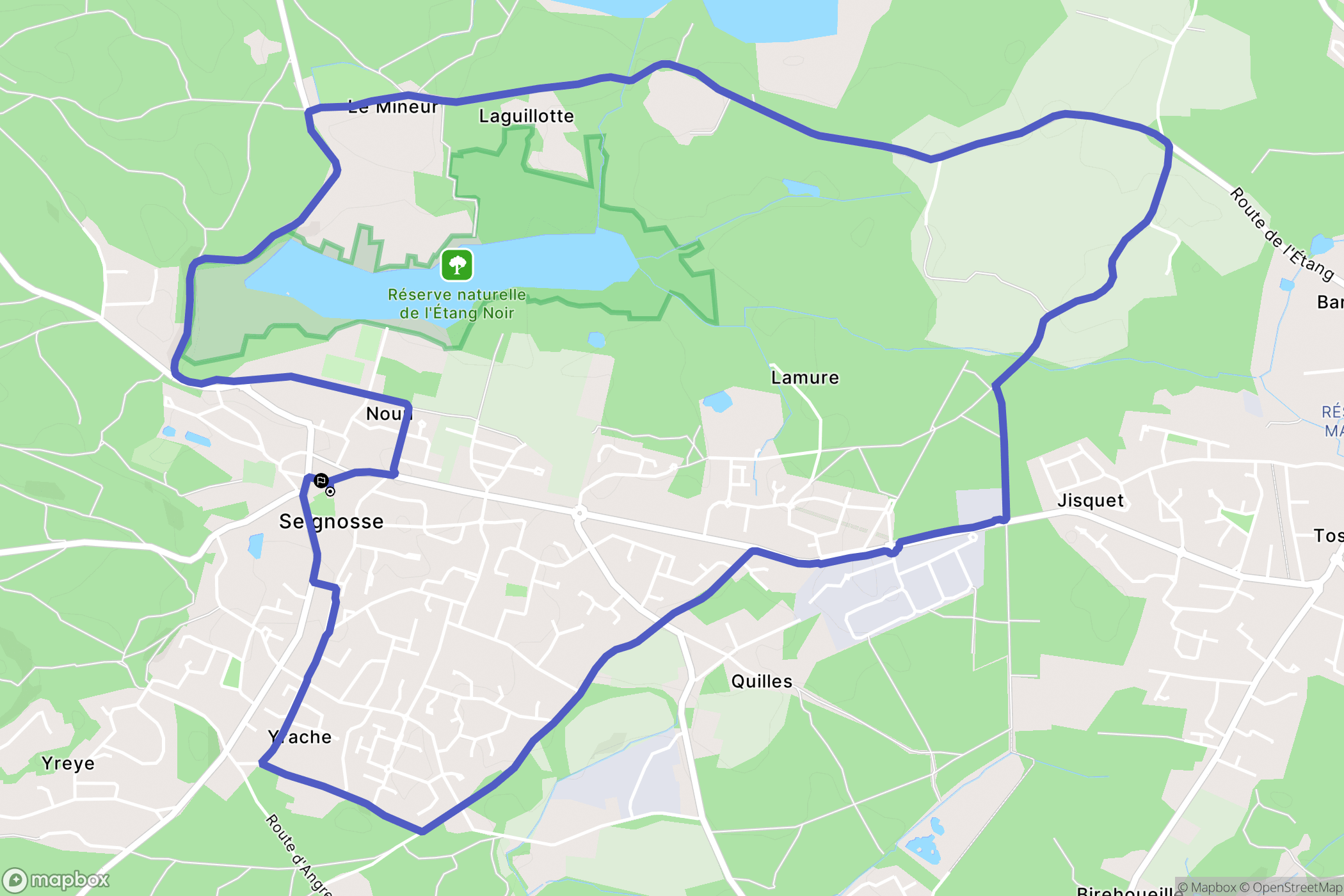 Seignosse : carte du parcours de randonnée - France