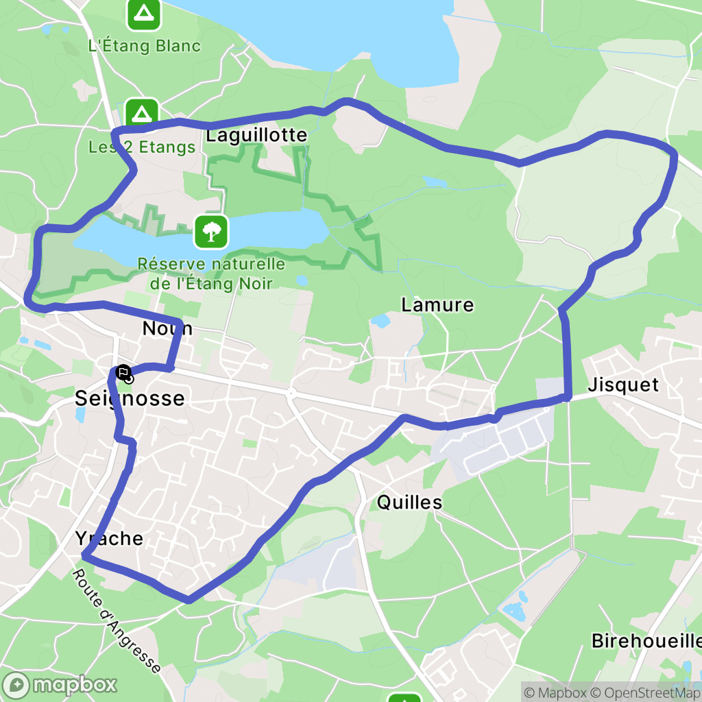 Seignosse : carte du parcours de randonnée - France