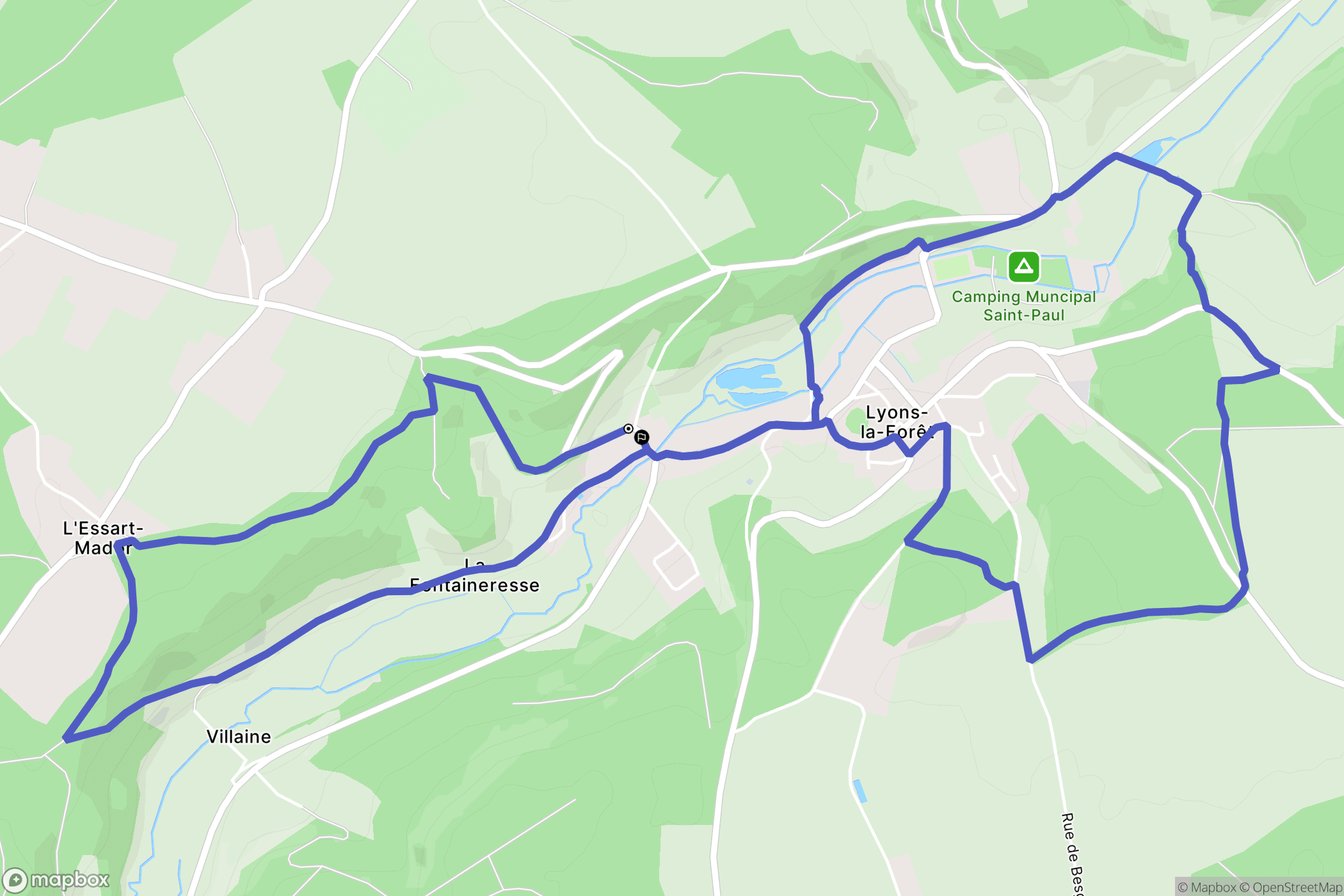 Lyons-la-Forêt : carte du parcours de randonnée - France
