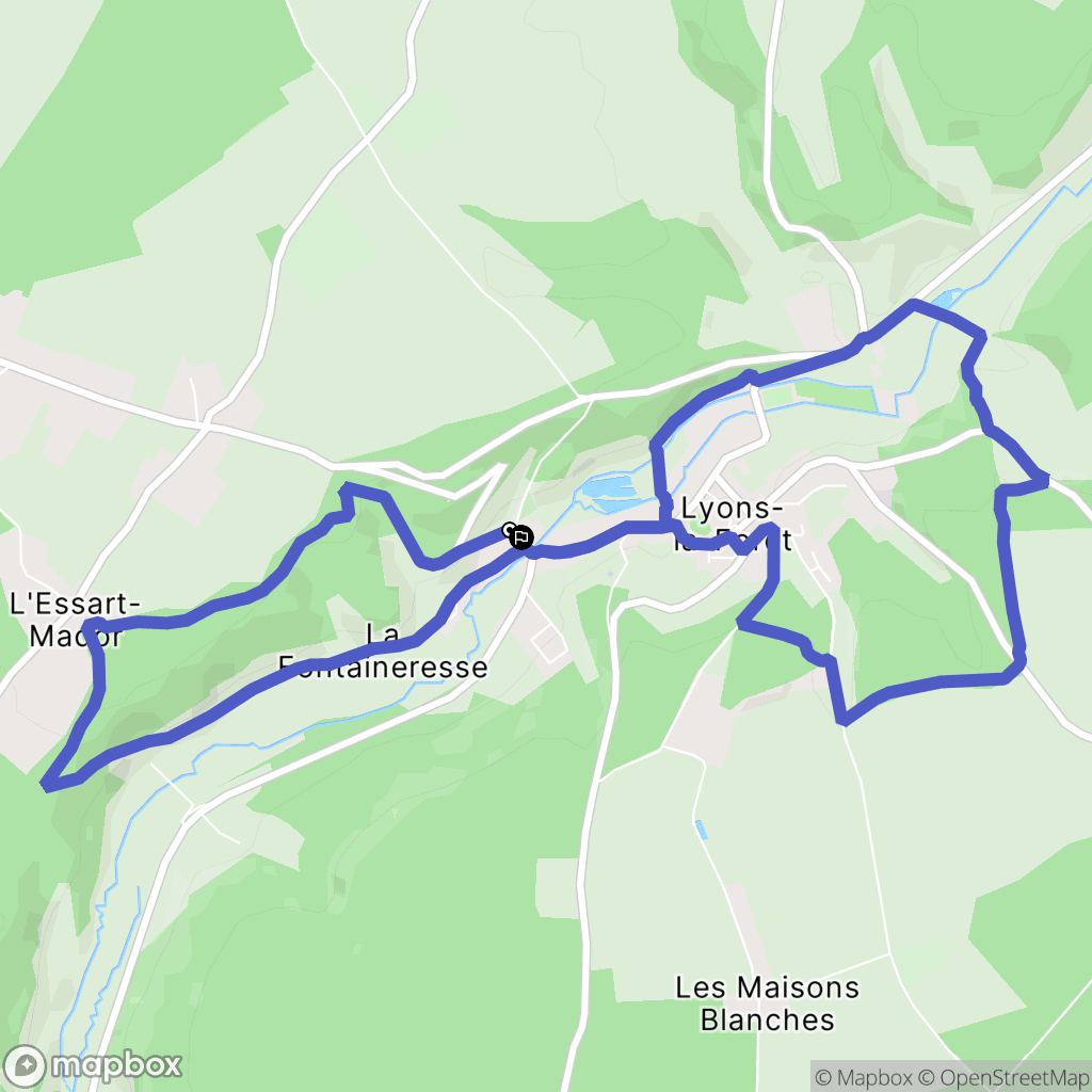 Lyons-la-Forêt : carte du parcours de randonnée - France