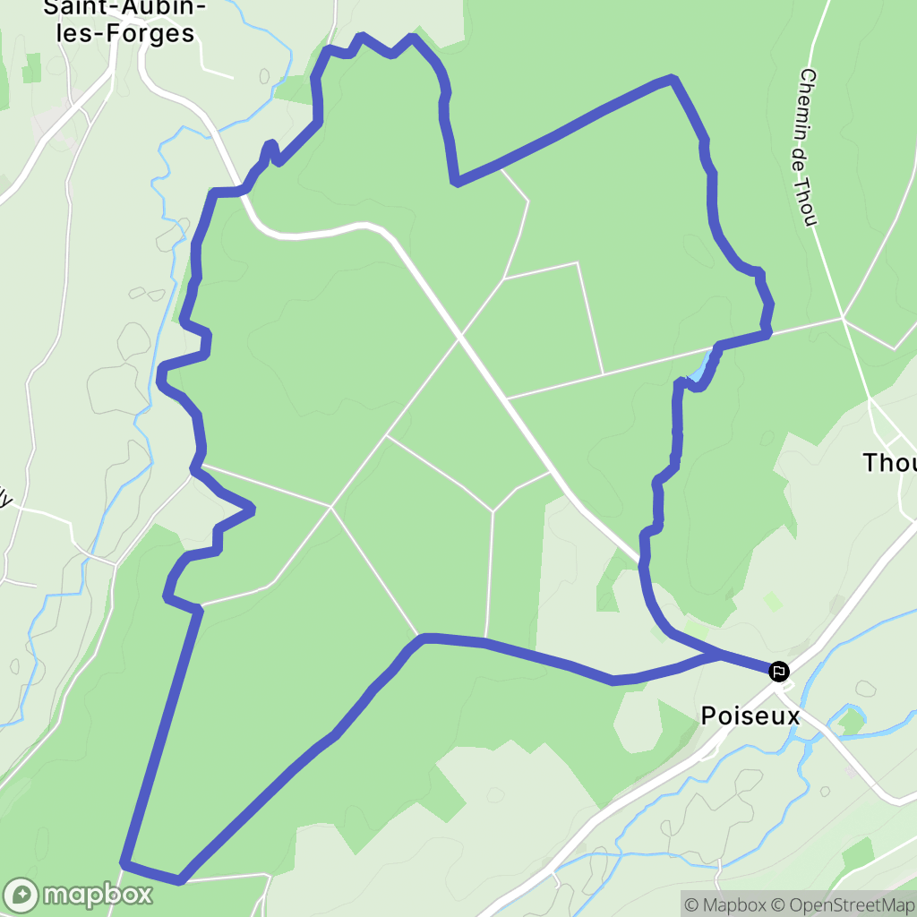 Poiseux : carte du parcours de randonnée - France
