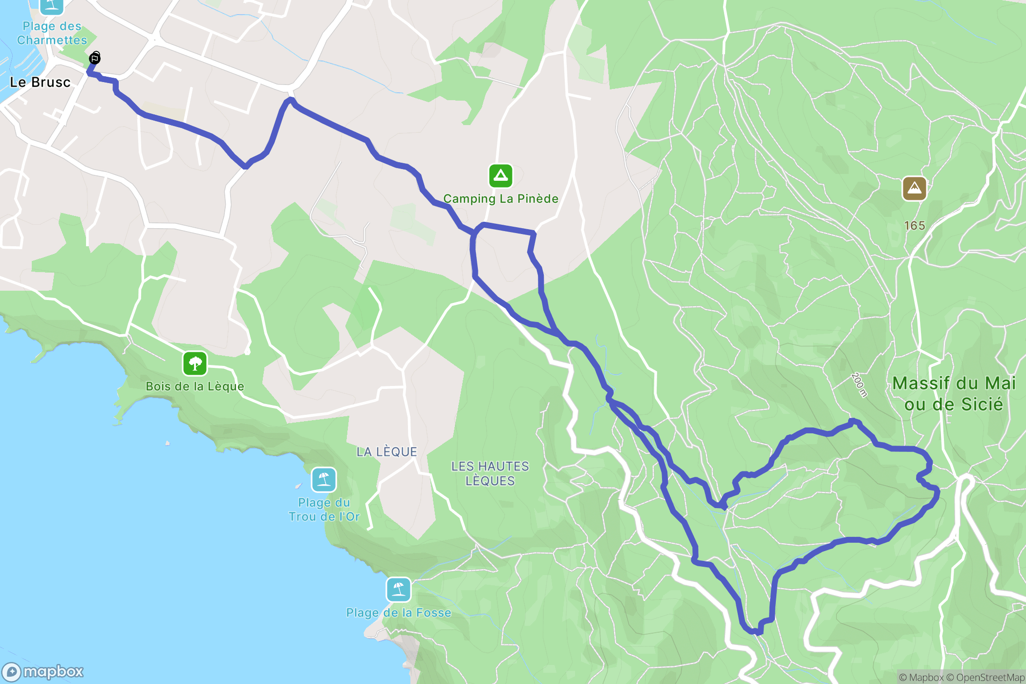 Six-Fours-les-Plages : carte du parcours de randonnée - France