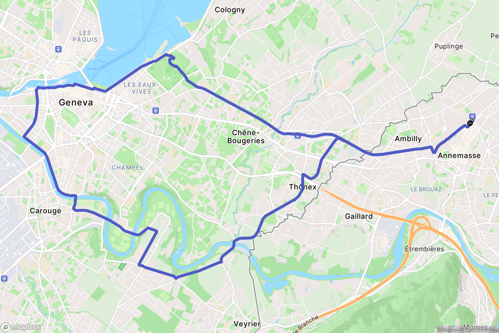Annemasse : carte du parcours de randonnée - France