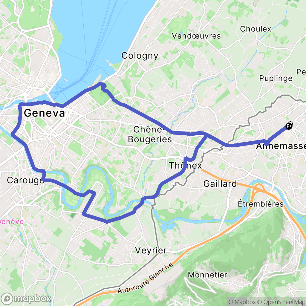 Annemasse : carte du parcours de randonnée - France
