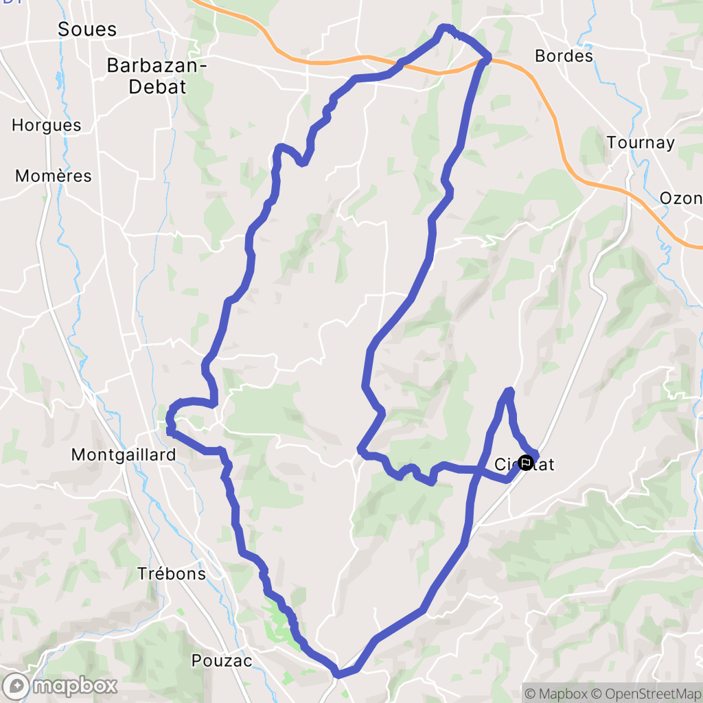 Cieutat : carte du parcours de randonnée - France