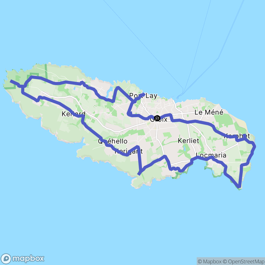Groix : carte du parcours de randonnée - France