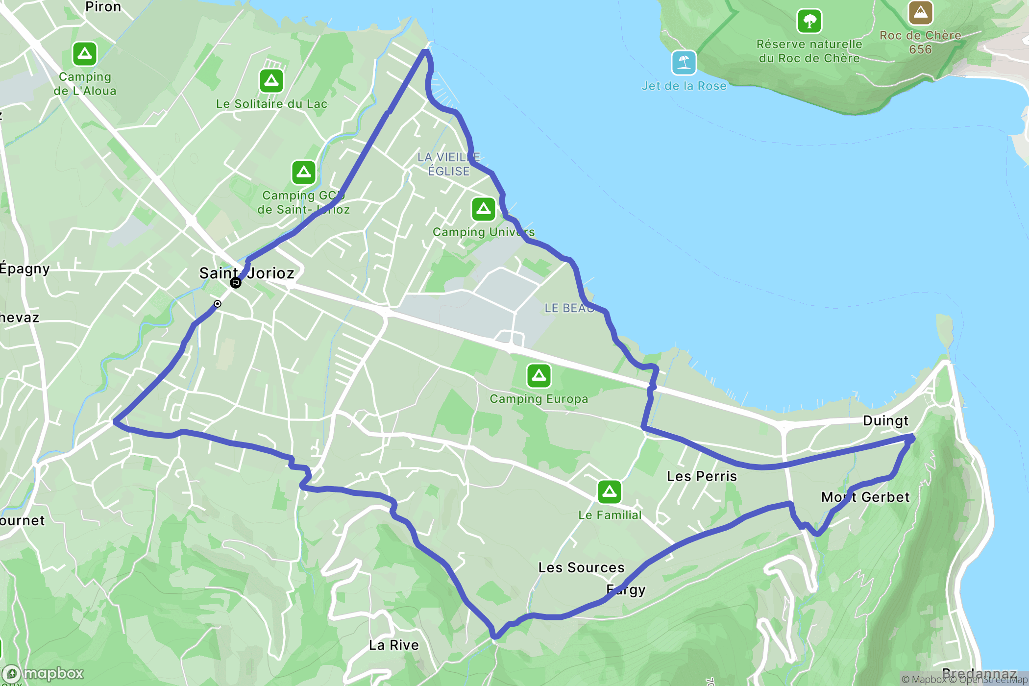 Saint-Jorioz : carte du parcours de randonnée - France