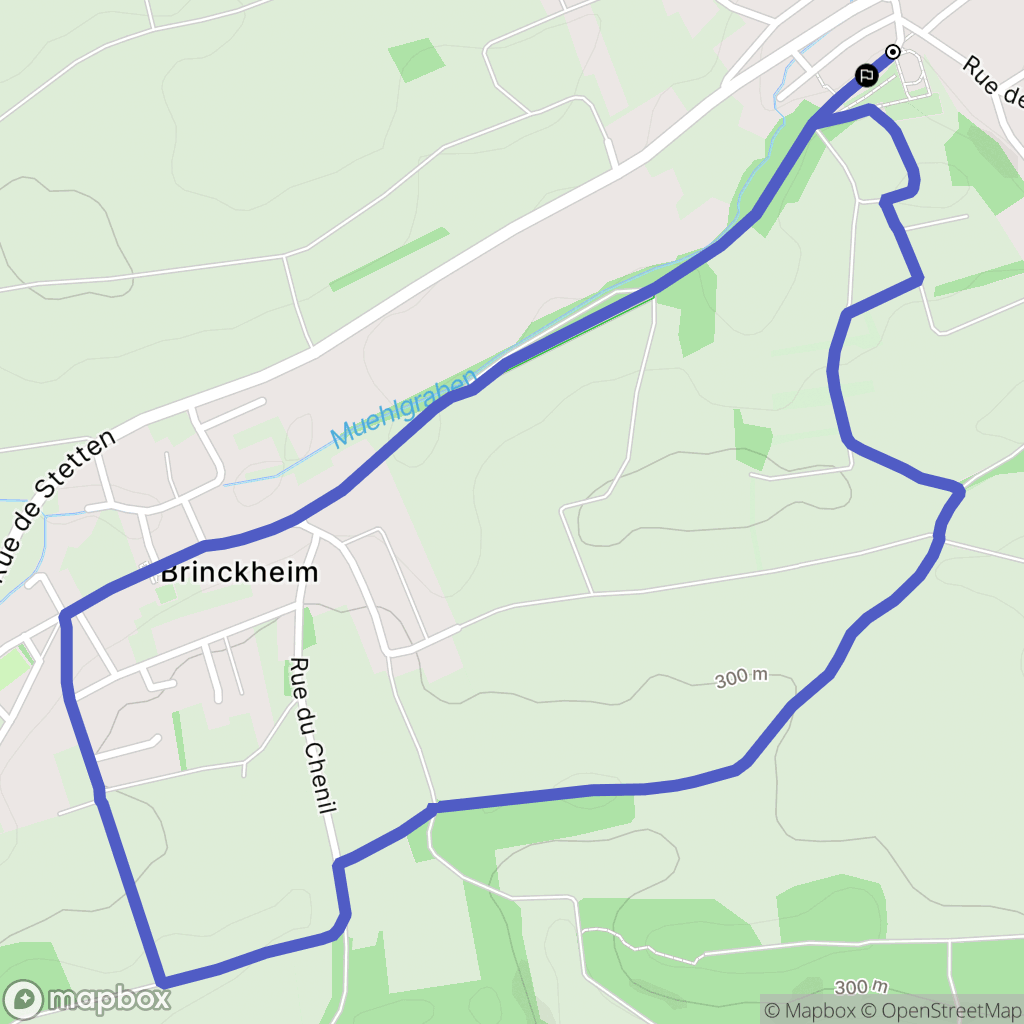 Bartenheim : carte du parcours de randonnée - France