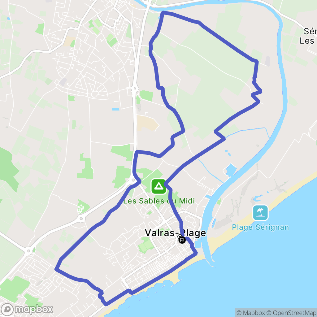 Valras-Plage : carte du parcours de randonnée - France