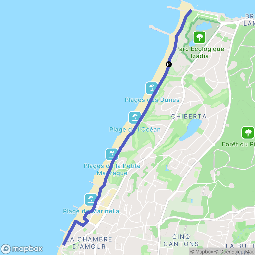 Anglet : carte du parcours de randonnée - France