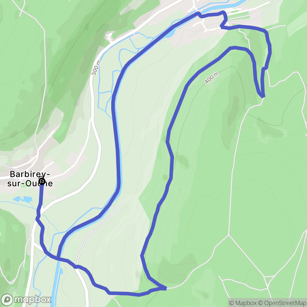 Barbirey-sur-Ouche : carte du parcours de randonnée - France