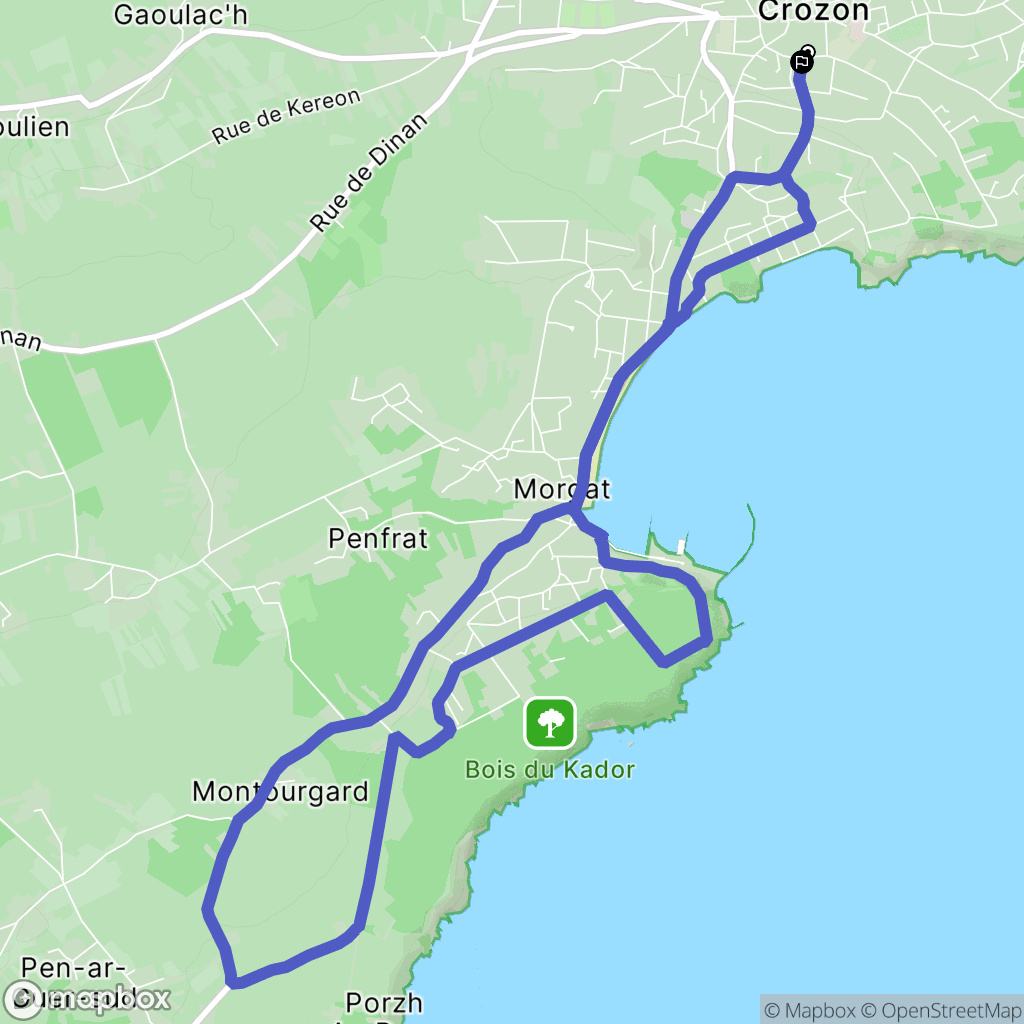 Crozon : carte du parcours de randonnée - France