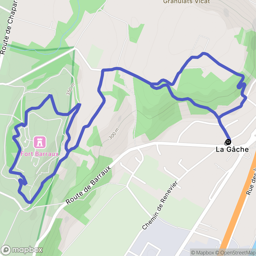 Barraux : carte du parcours de randonnée - France