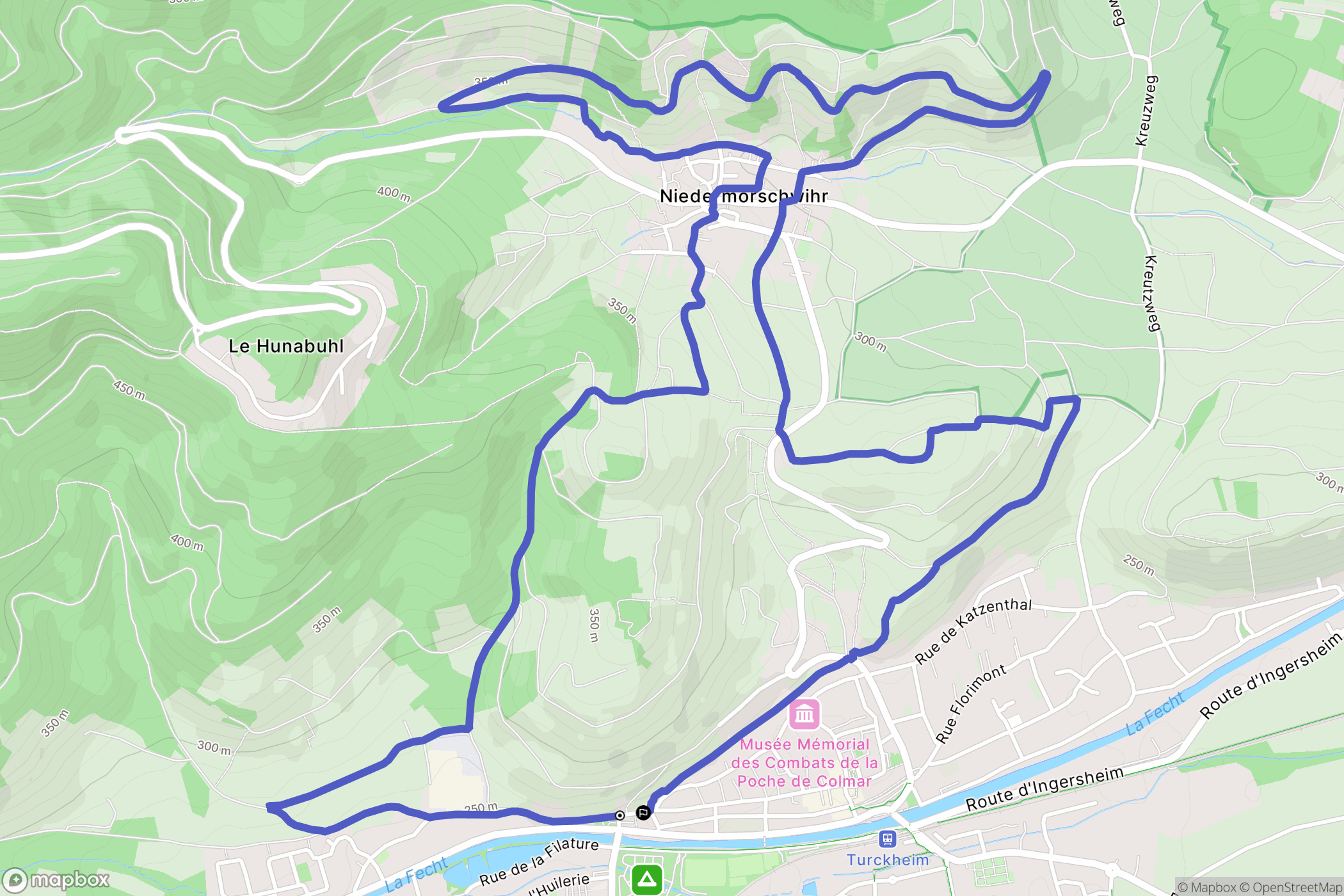 Turckheim : carte du parcours de randonnée - France