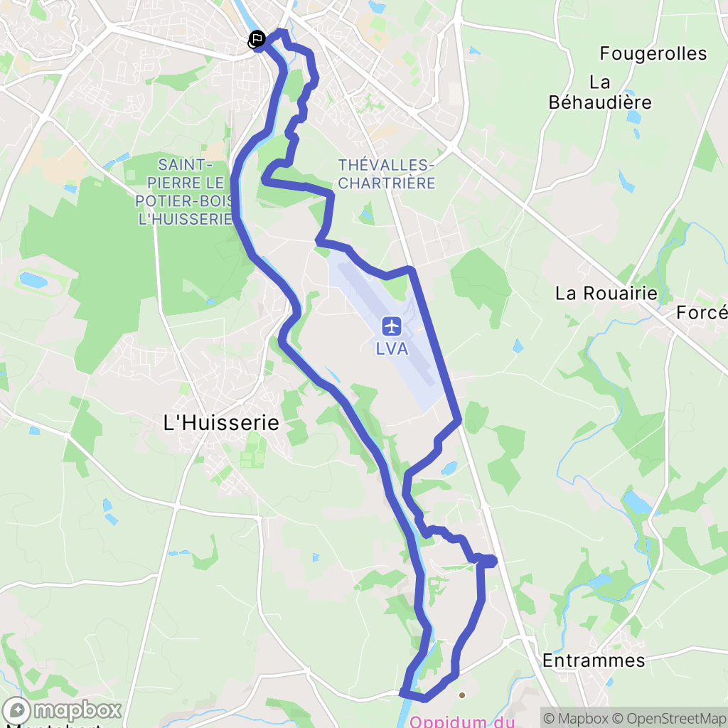 Laval : carte du parcours de randonnée - France