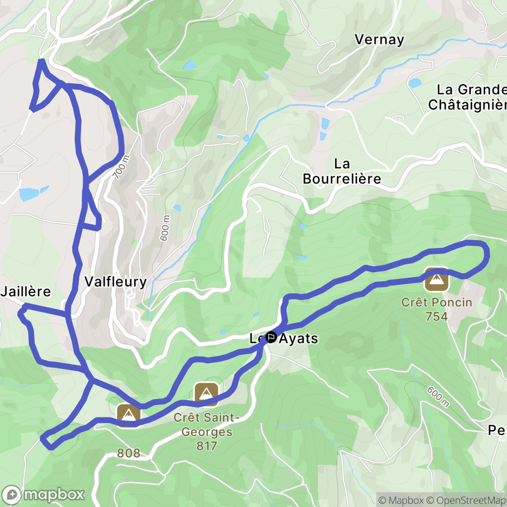 Cellieu : carte du parcours de randonnée - France