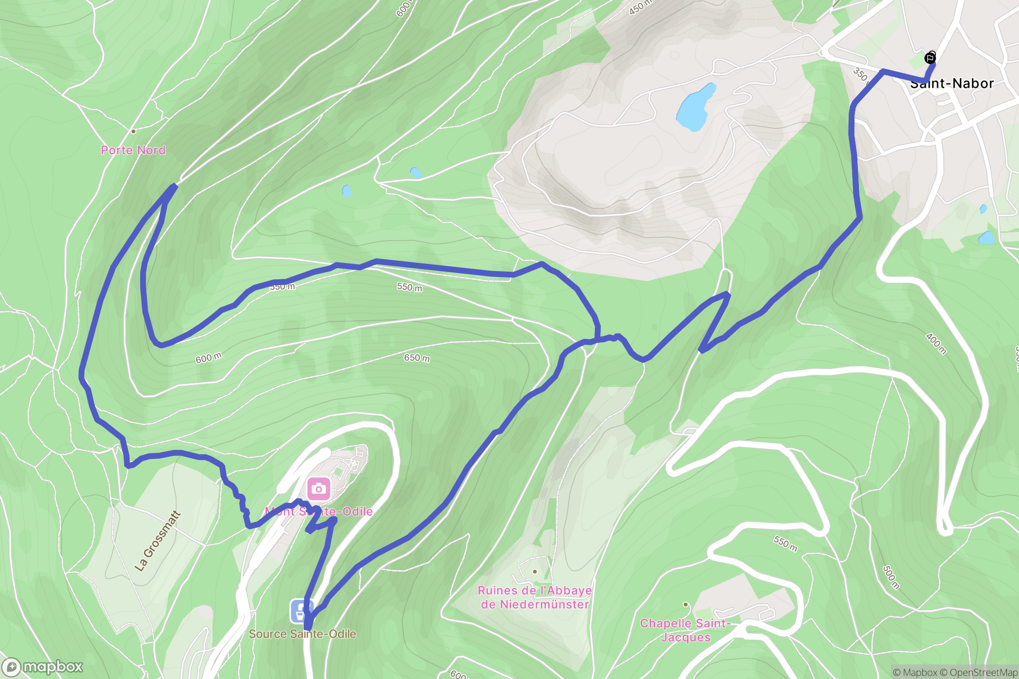 Saint-Nabor : carte du parcours de randonnée - France