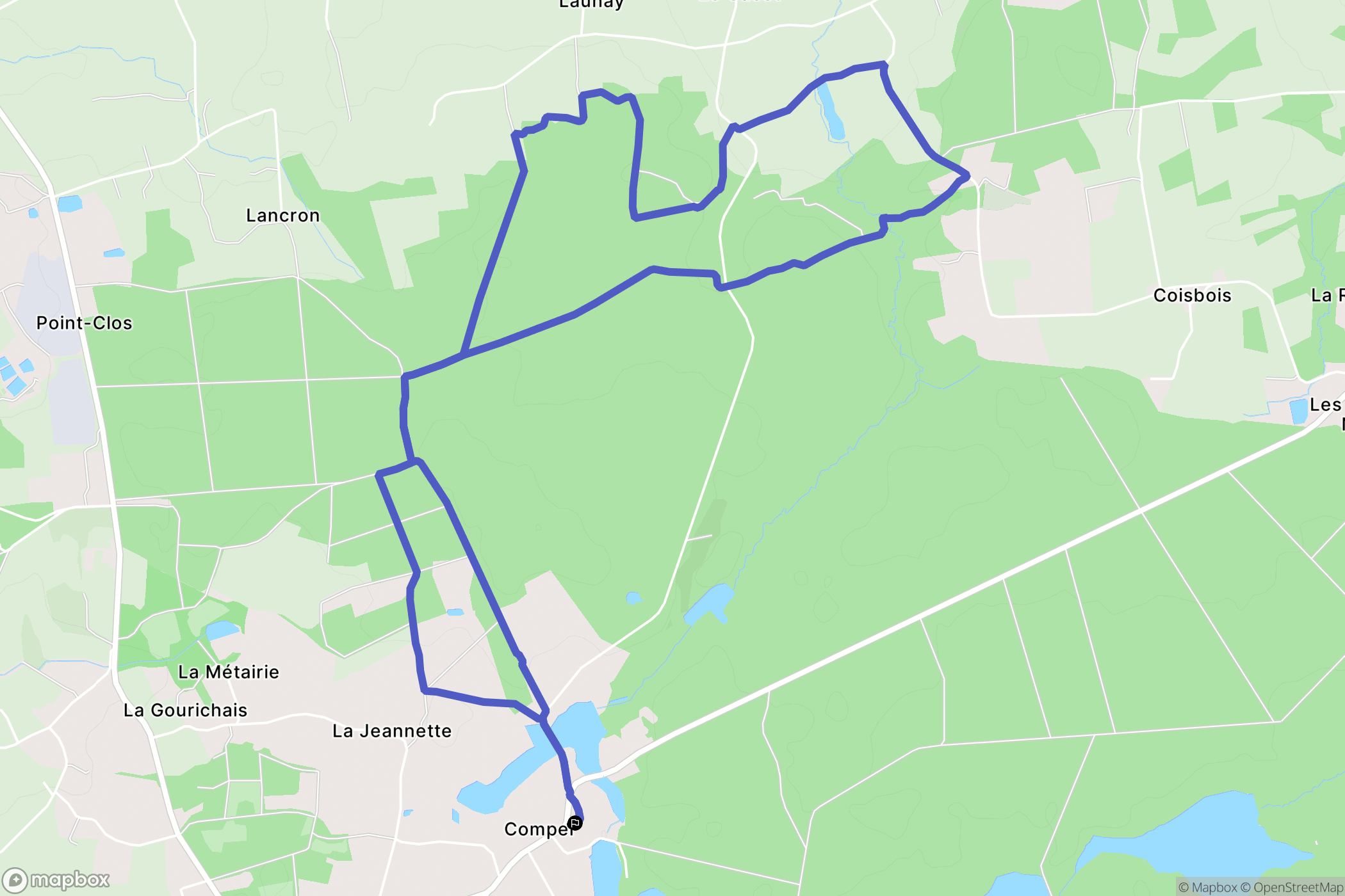 Concoret : carte du parcours de randonnée - France