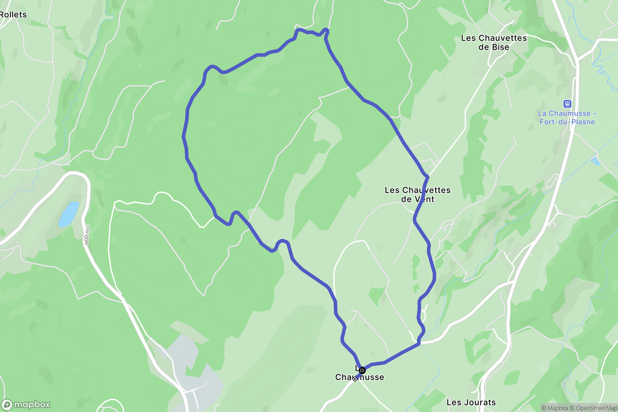 La Chaumusse : carte du parcours de randonnée - France
