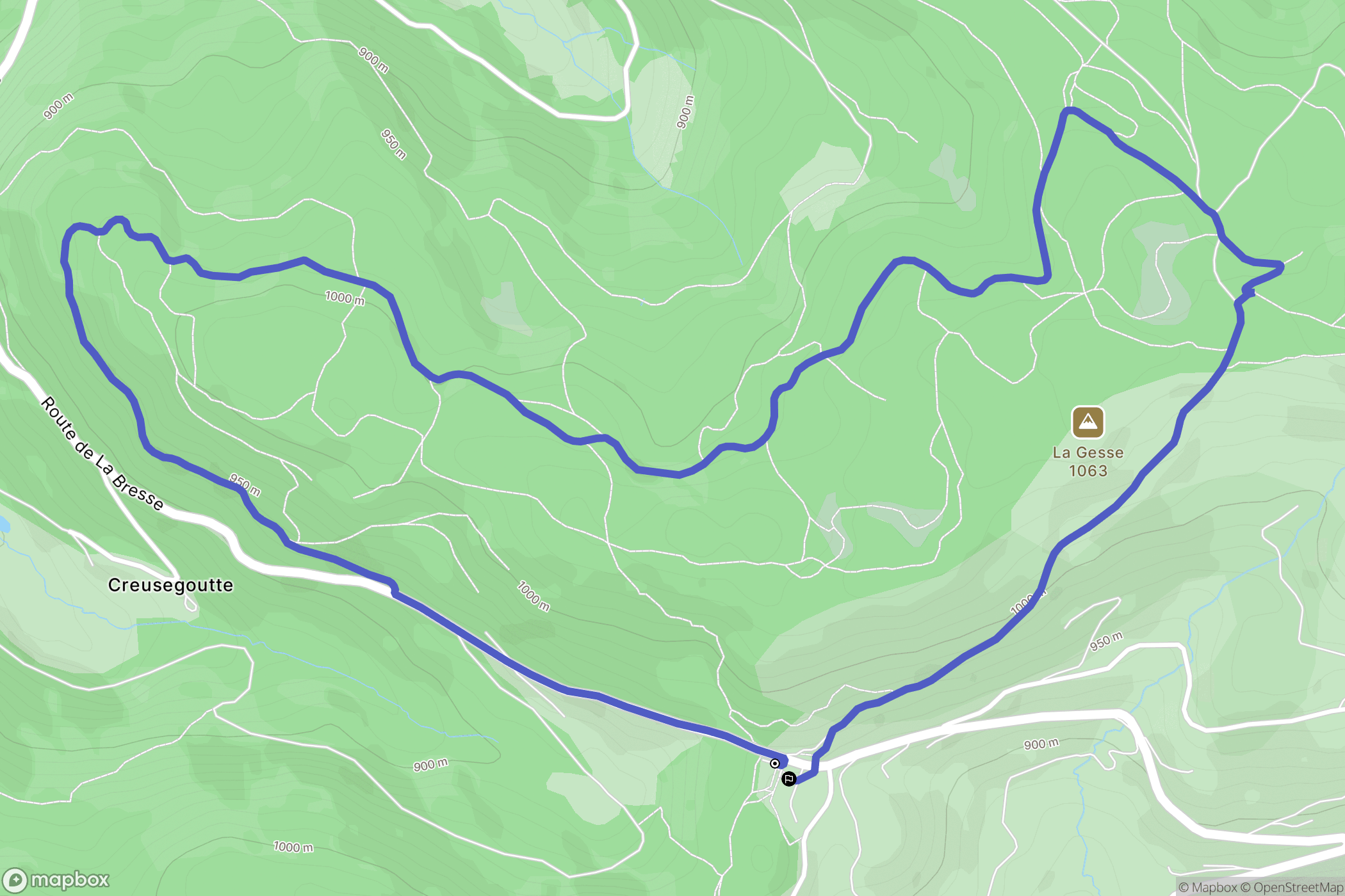 La Bresse : carte du parcours de randonnée - France