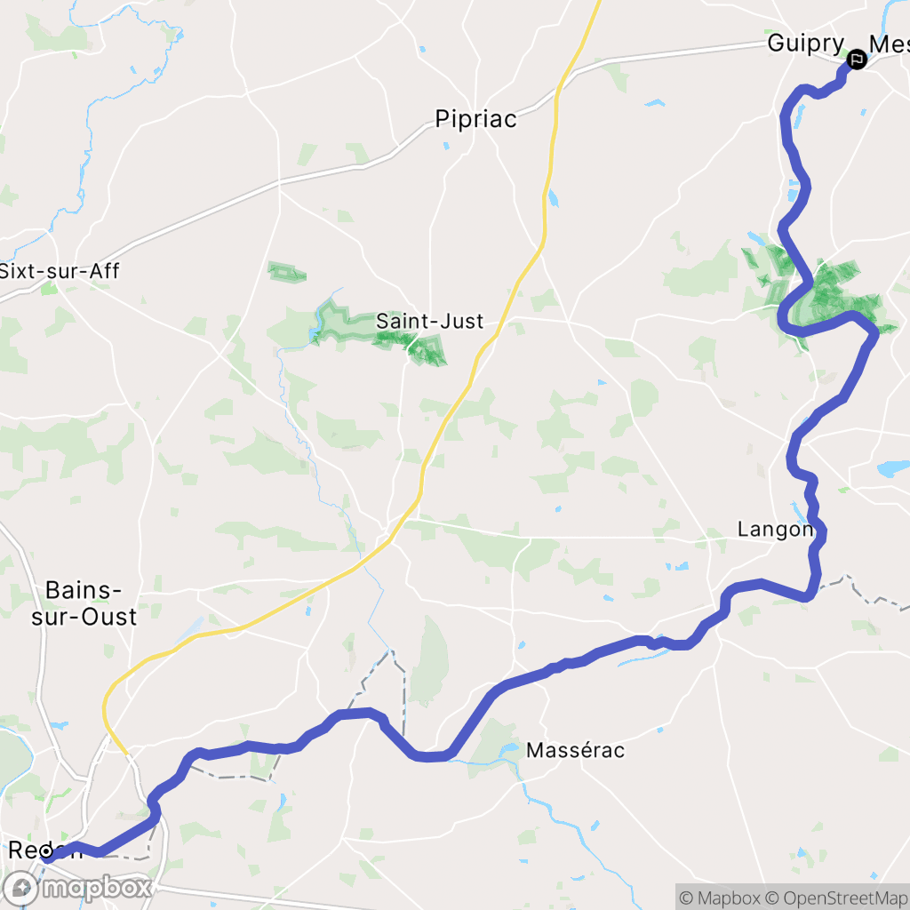 Redon : carte du parcours de randonnée - France
