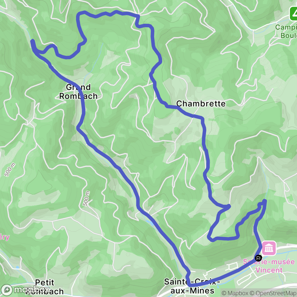 Sainte-Croix-aux-Mines : carte du parcours de randonnée - France