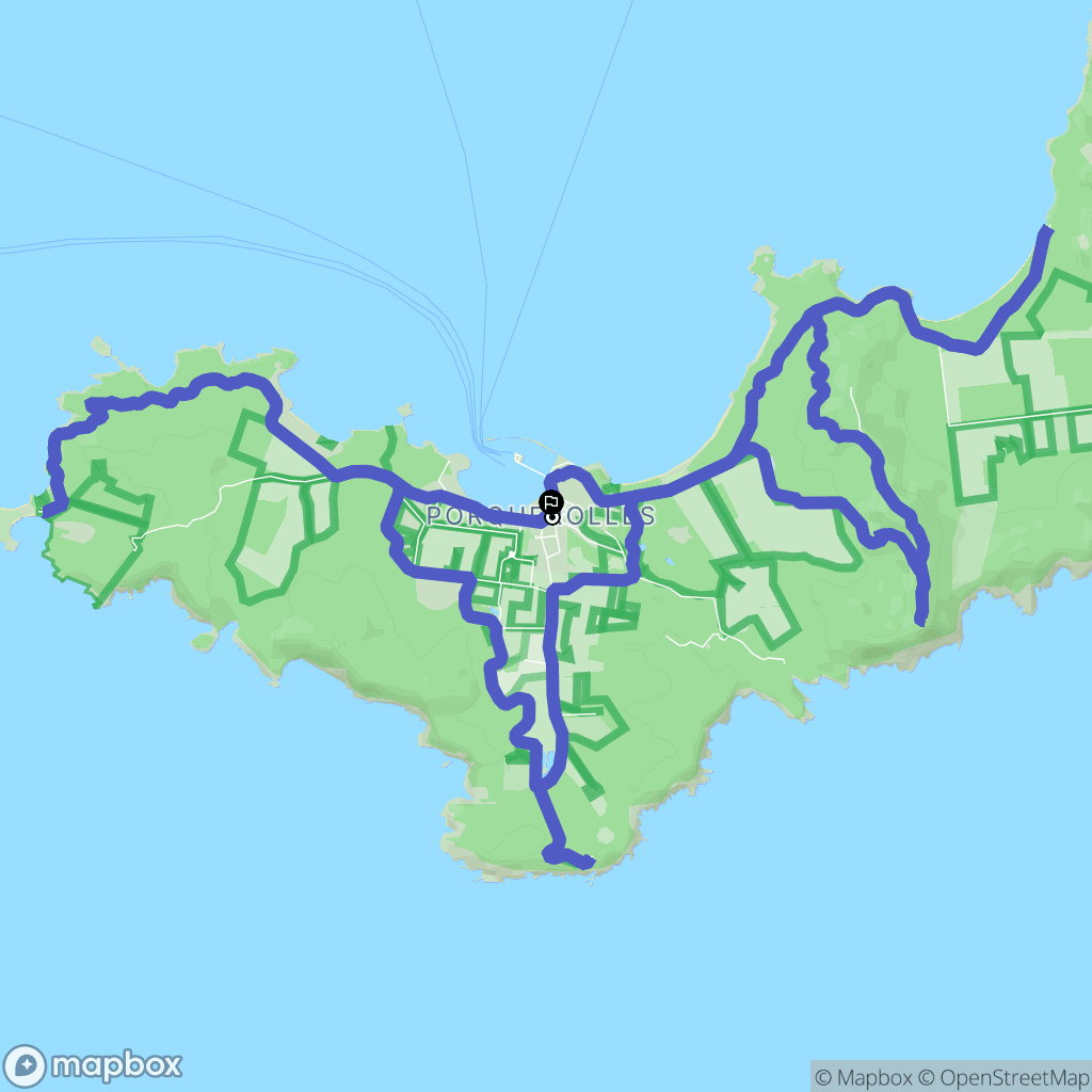 Hyères : carte du parcours de randonnée - France