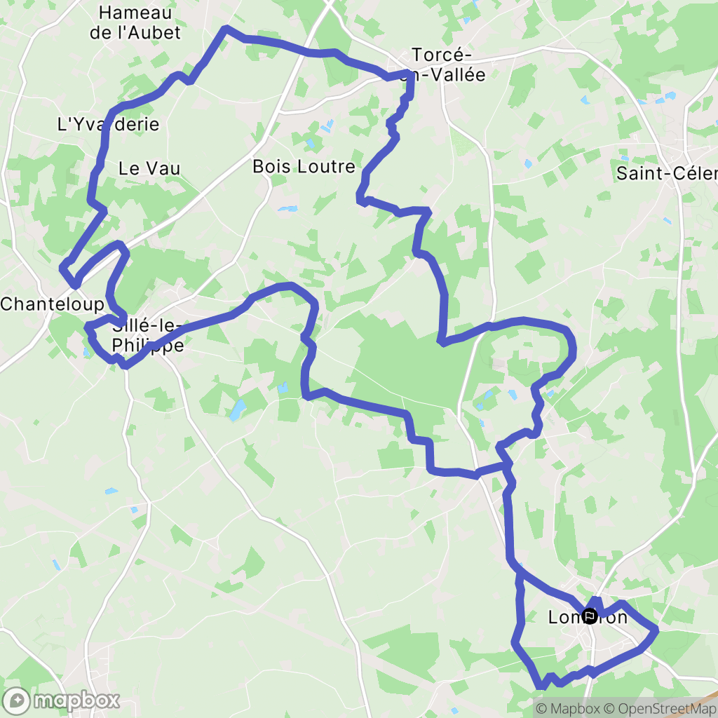 Lombron : carte du parcours de randonnée - France