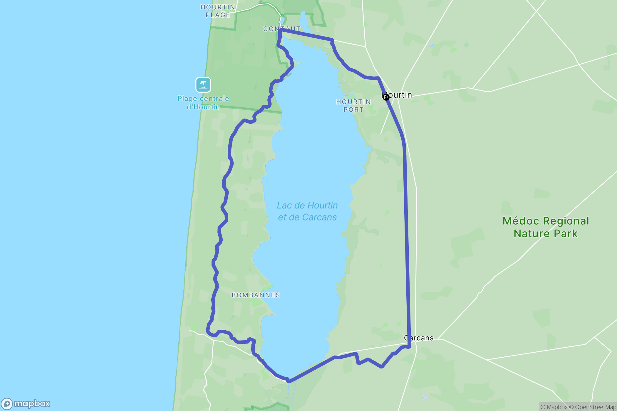 Hourtin : carte du parcours de randonnée - France