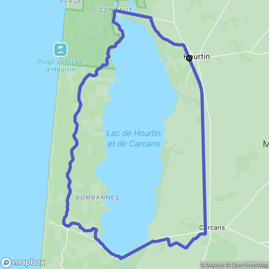Hourtin : carte du parcours de randonnée - France