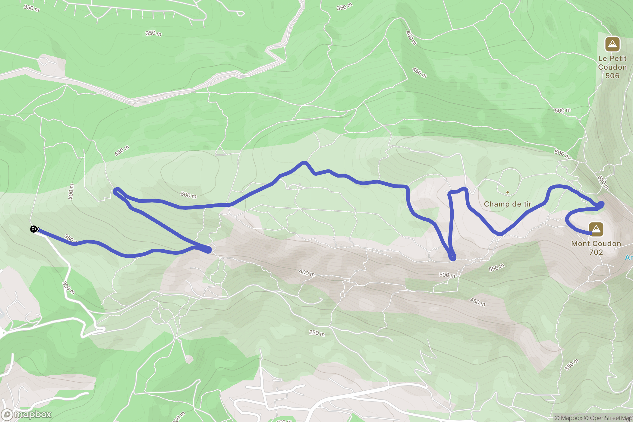 La Valette-du-Var : carte du parcours de randonnée - France