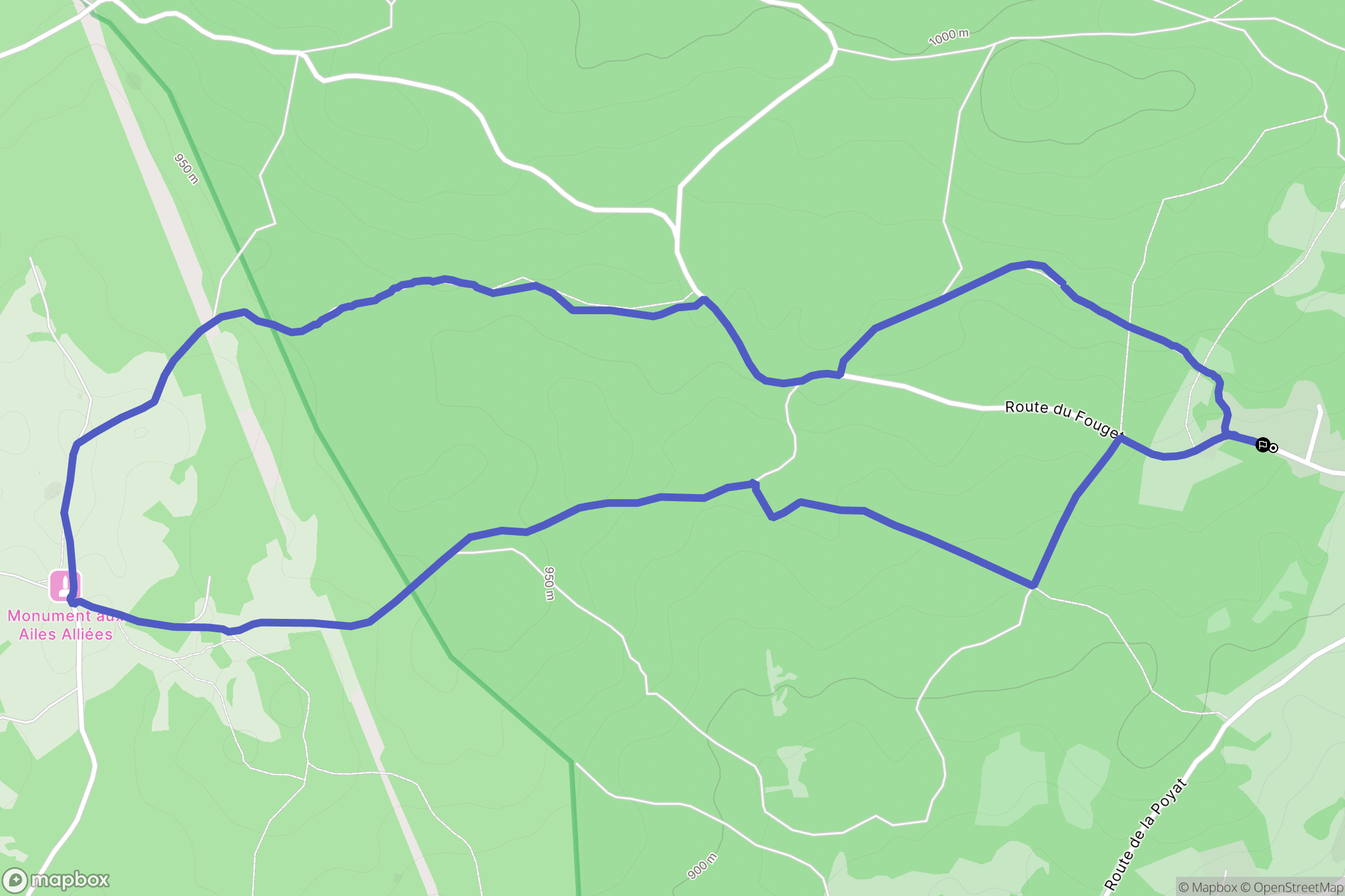 Belleydoux : carte du parcours de randonnée - France