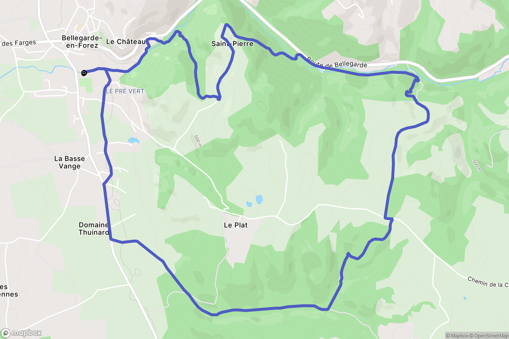 Bellegarde-en-Forez : carte du parcours de randonnée - France