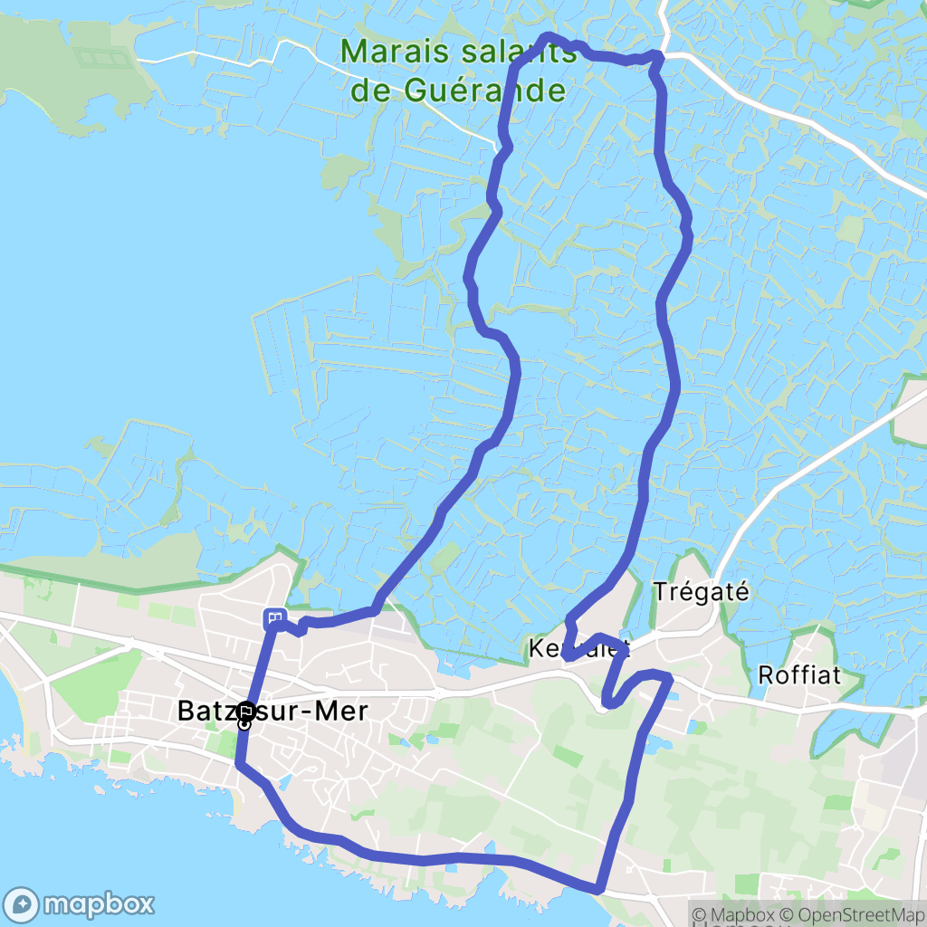 Batz-sur-Mer : carte du parcours de randonnée - France