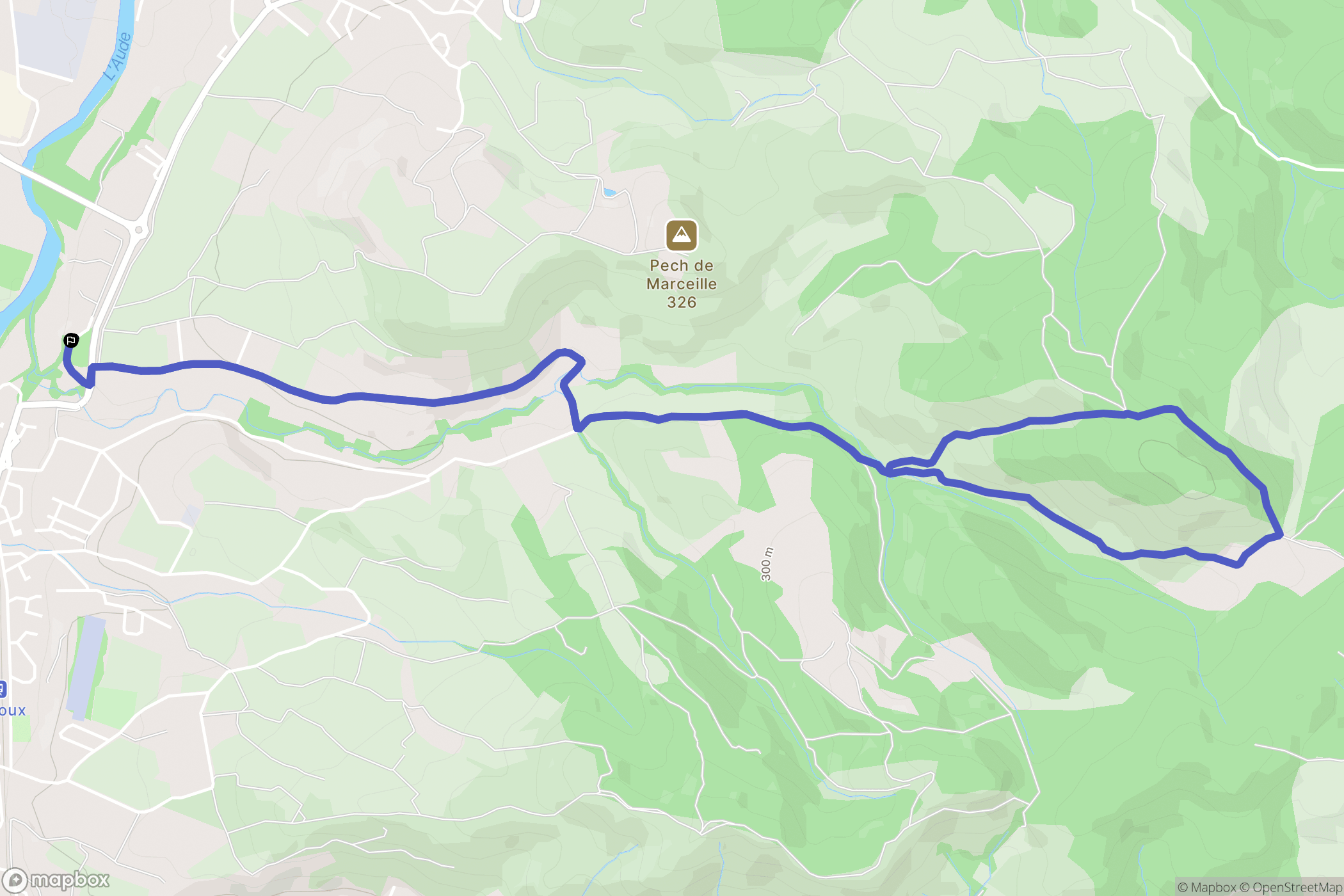 Limoux : carte du parcours de randonnée - France
