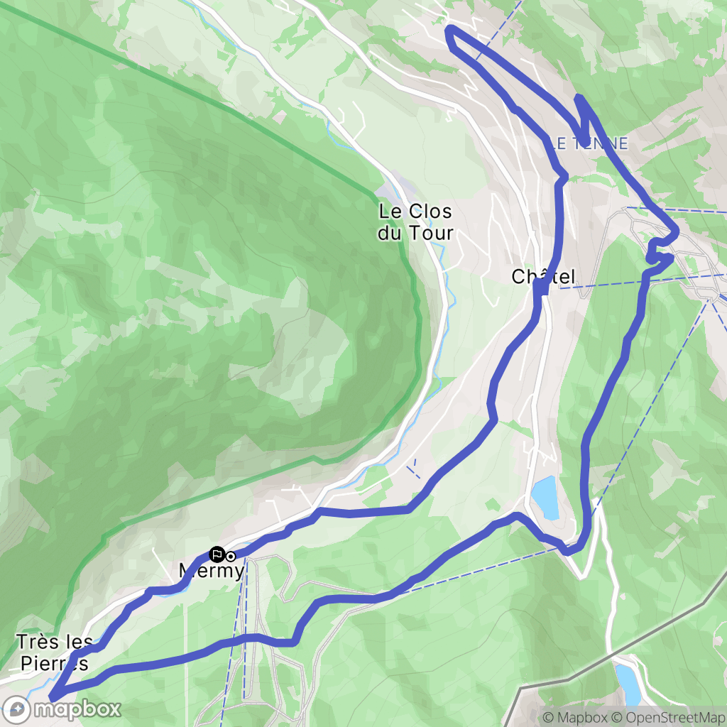 Châtel : carte du parcours de randonnée - France